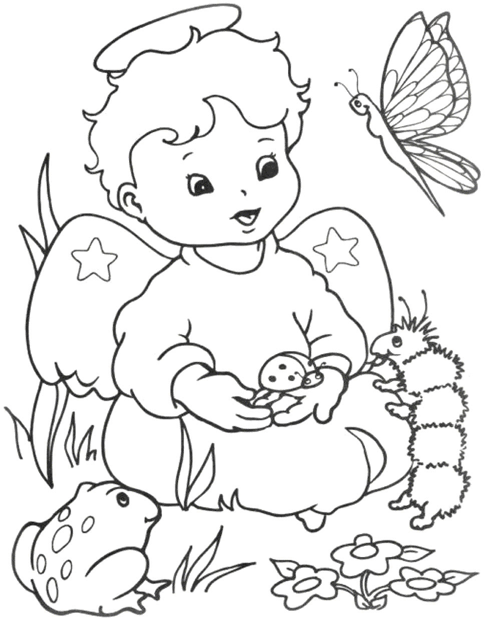 Coloriage 9 Anges