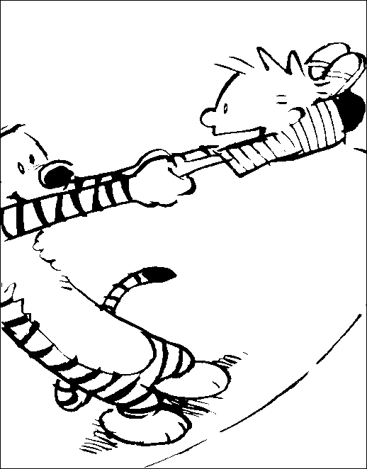 Coloriage 4 Calvin and hobbes