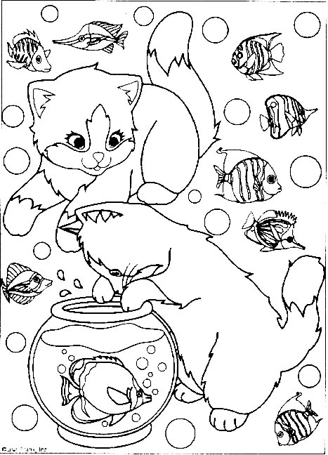 Coloriage 14 Chats