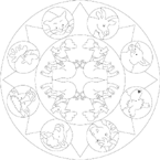 Coloriage Mandala des animaux 10