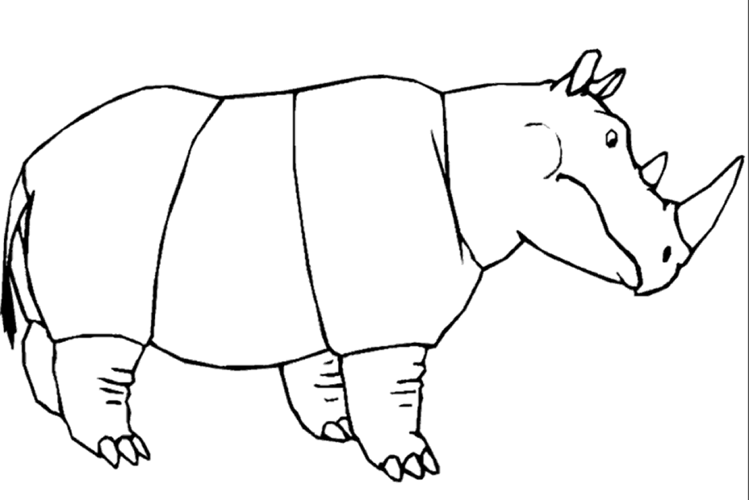 Coloriage 5 Rhinos