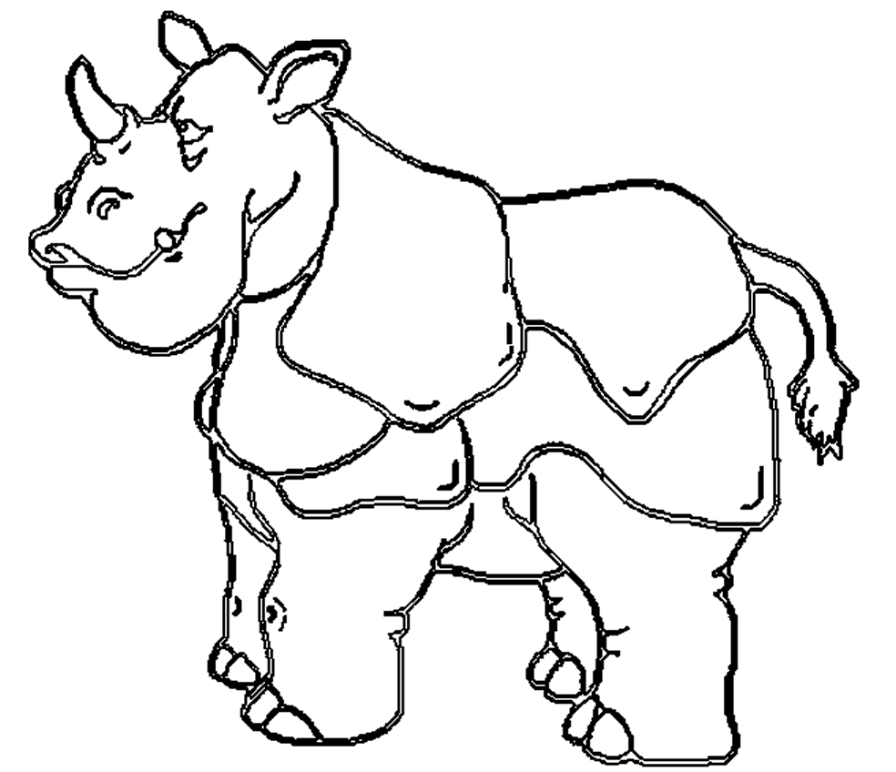 Coloriage 6 Rhinos