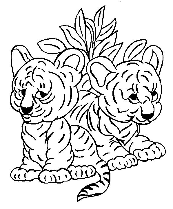 Coloriage 10 Tigres