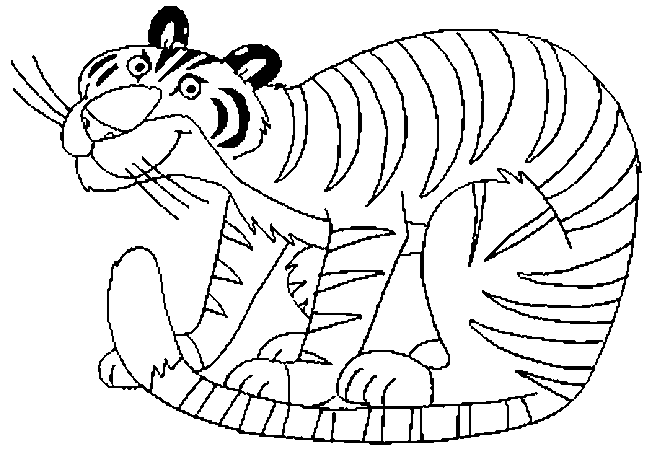 Coloriage 14 Tigres