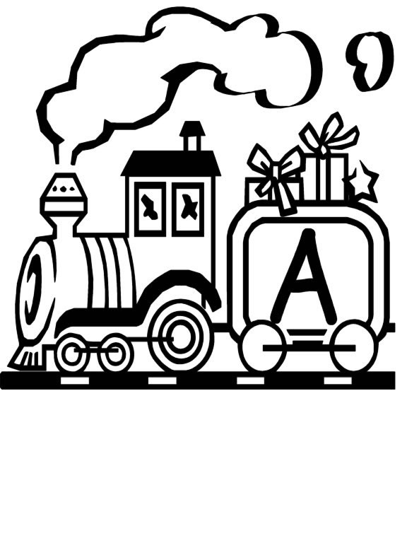 Coloriage 1 Train alphabet