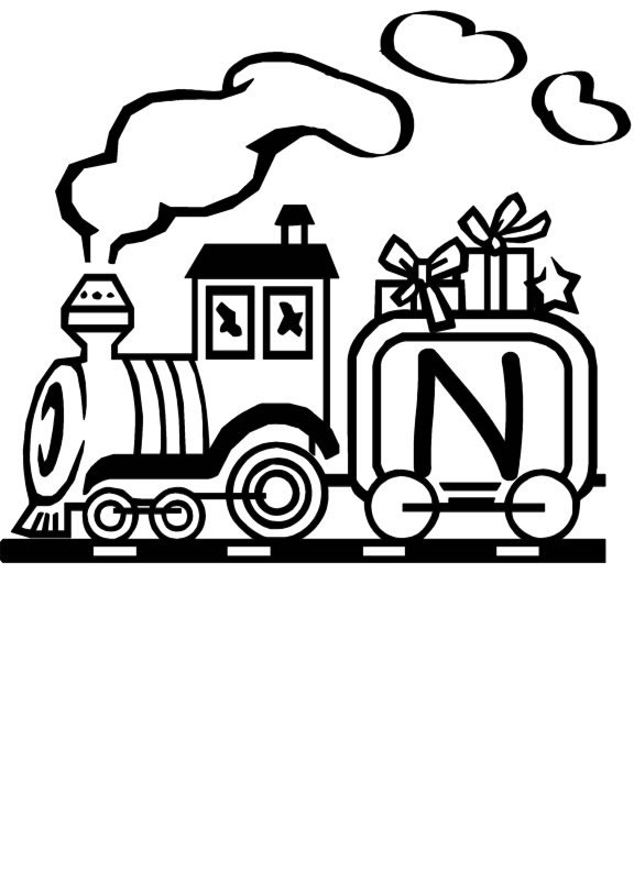 Coloriage 14 Train alphabet
