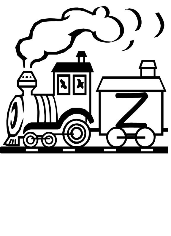 Coloriage 26 Train alphabet
