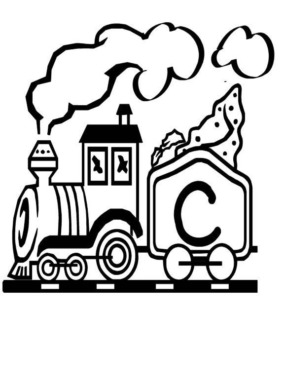 Coloriage 3 Train alphabet
