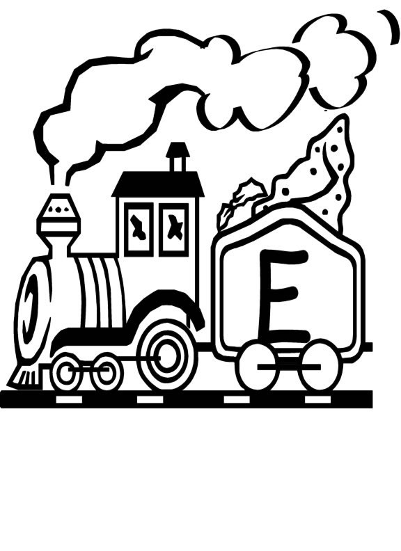 Coloriage 5 Train alphabet