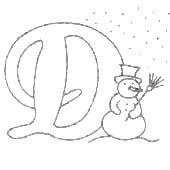 Coloriage 4 Alphabet de noel