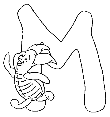 Coloriage 13 Alphabet winnie l-ourson