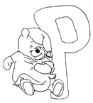 Coloriage Alphabet winnie l-ourson 16