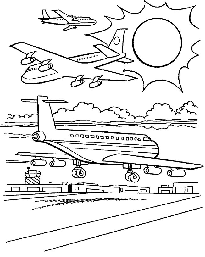Coloriage 10 Avions