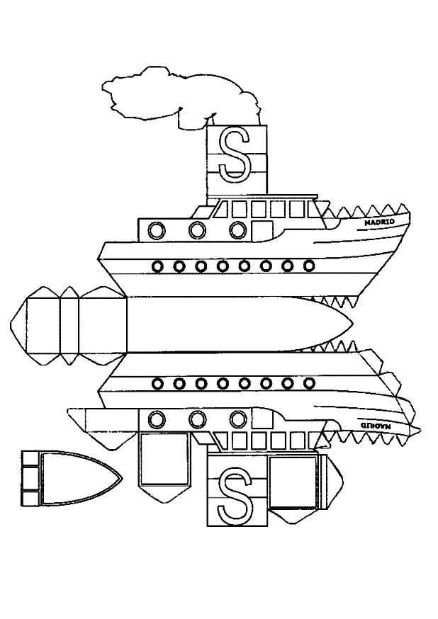 Coloriage 10 Bateaux et voiliers