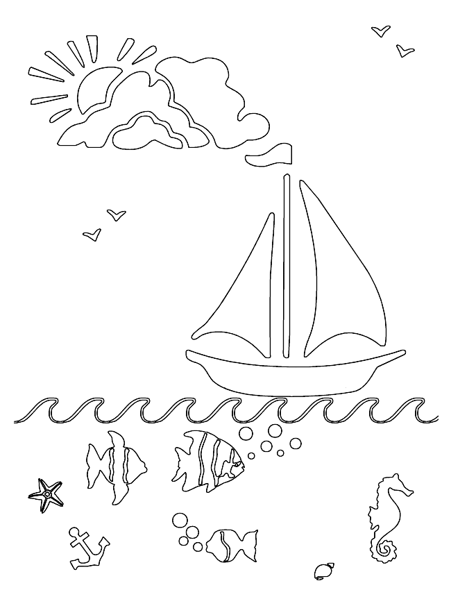 Coloriage 20 Bateaux et voiliers