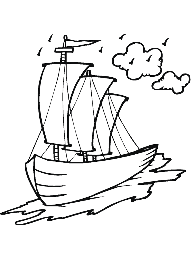 Coloriage 3 Bateaux et voiliers