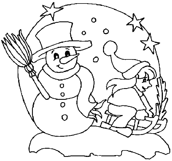 Coloriage 12 Bonhommes de neige