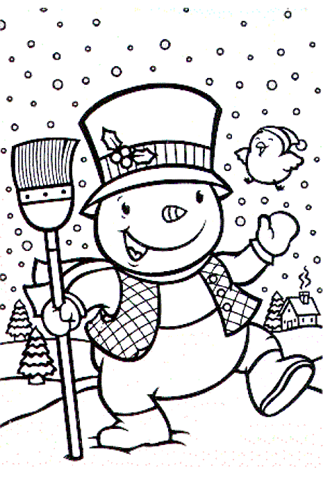 Coloriage 24 Bonhommes de neige