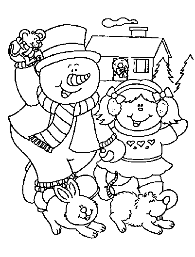 Coloriage 32 Bonhommes de neige