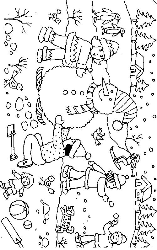 Coloriage 39 Bonhommes de neige