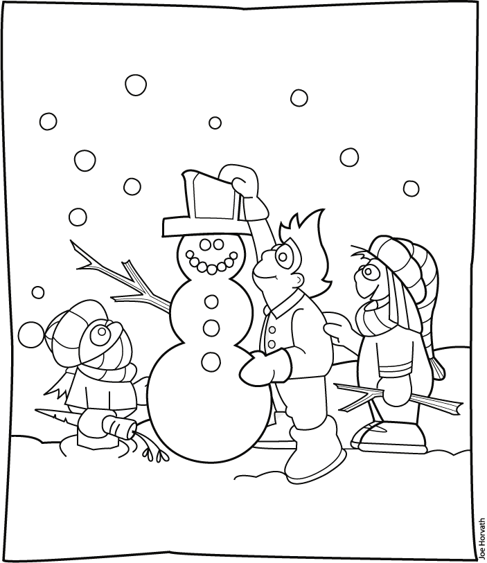 Coloriage 41 Bonhommes de neige