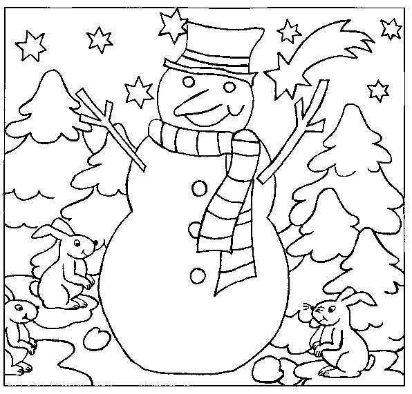 Coloriage 43 Bonhommes de neige