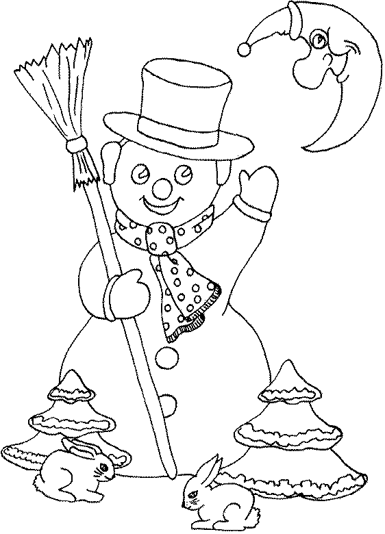 Coloriage 44 Bonhommes de neige