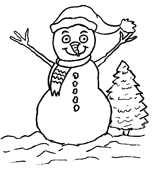 Coloriage 6 Bonhommes de neige