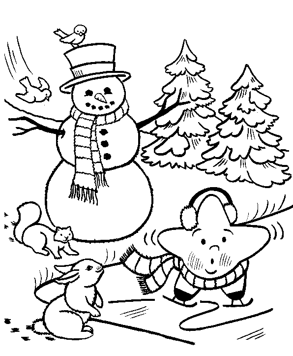 Coloriage 7 Bonhommes de neige