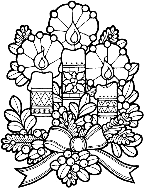 Coloriage 21 Bougies de noel