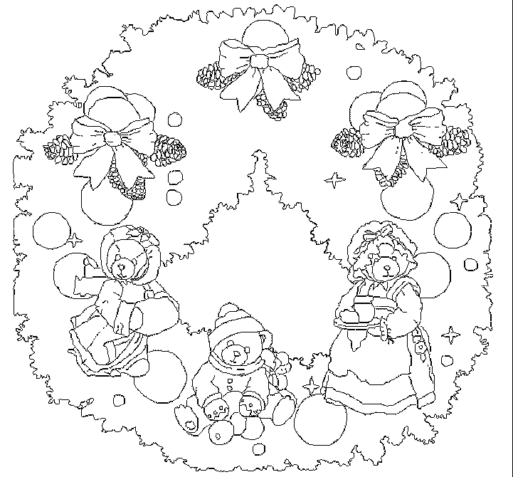 Coloriage 18 Couronnes de noel