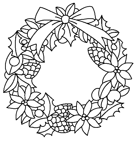 Coloriage 35 Couronnes de noel
