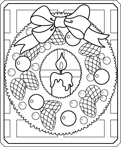 Coloriage 4 Couronnes de noel