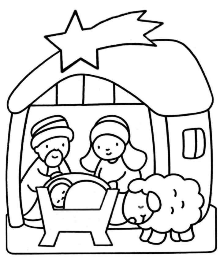 Coloriage 10 Creche de noel