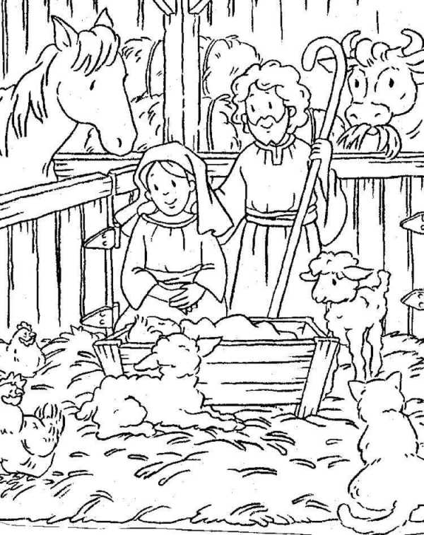 Coloriage 14 Creche de noel