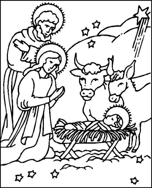 Coloriage 7 Creche de noel