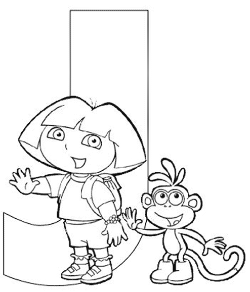 Coloriage 10 Dora alphabet