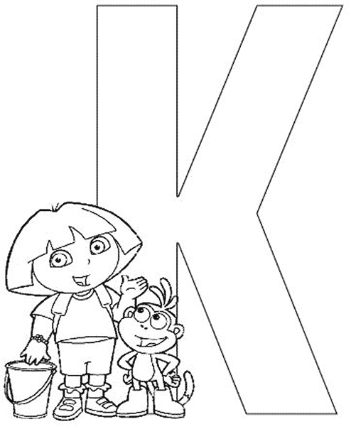 Coloriage 11 Dora alphabet