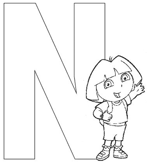 Coloriage 14 Dora alphabet