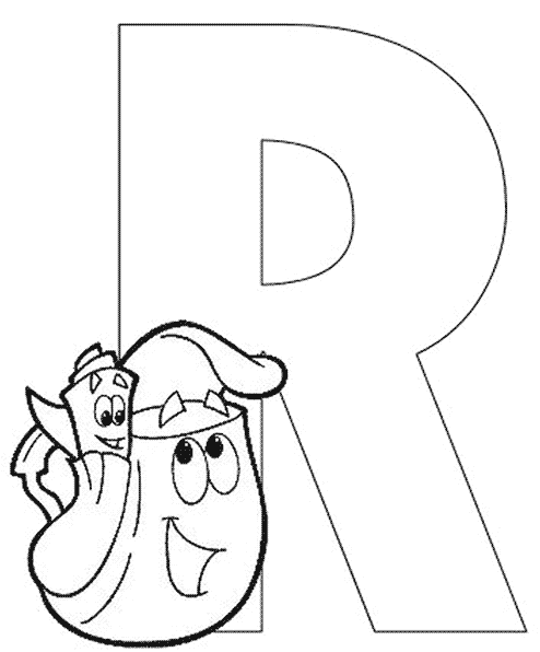 Coloriage 18 Dora alphabet