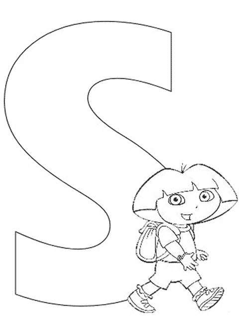 Coloriage 19 Dora alphabet