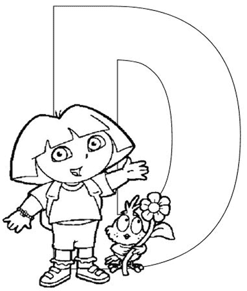 Coloriage 4 Dora alphabet