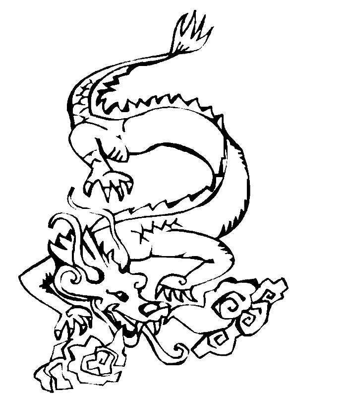 Coloriage 4 Dragons