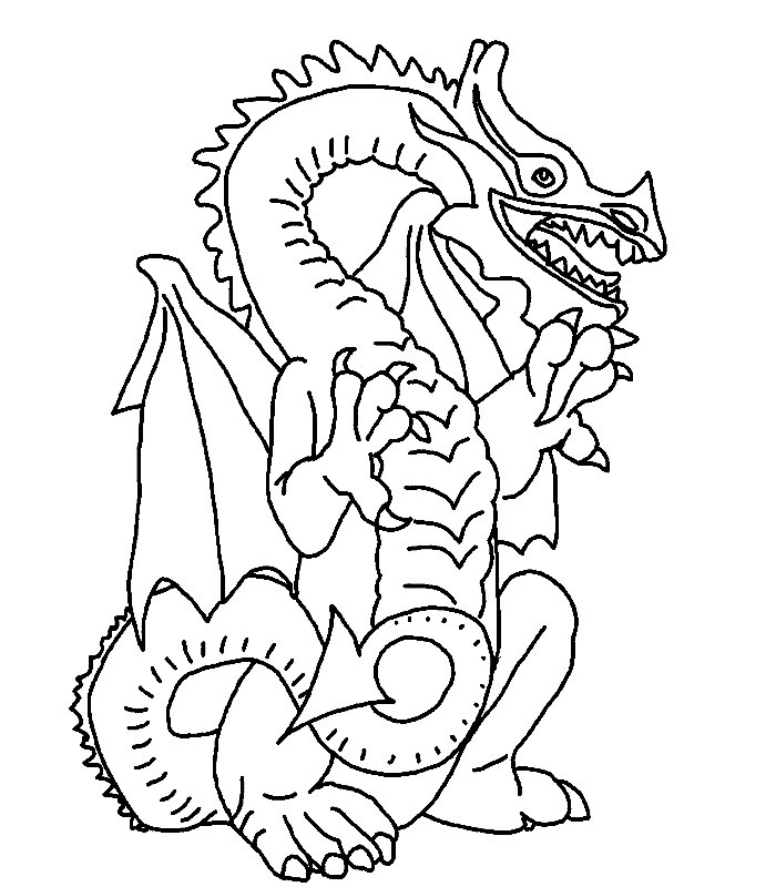 Coloriage 8 Dragons