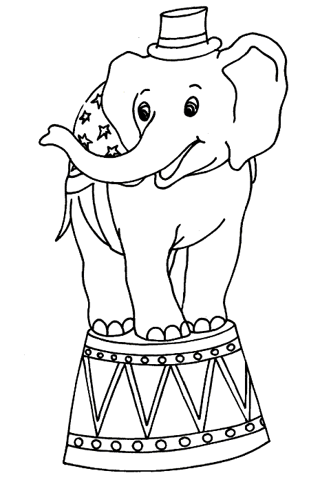 Coloriage 1 Elephants