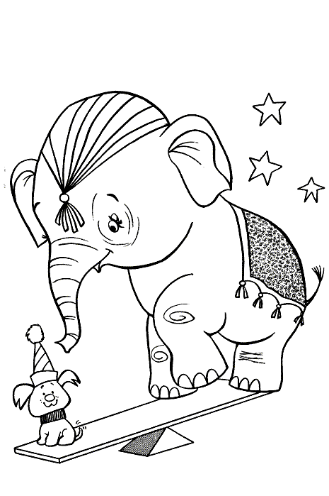 Coloriage 23 Elephants