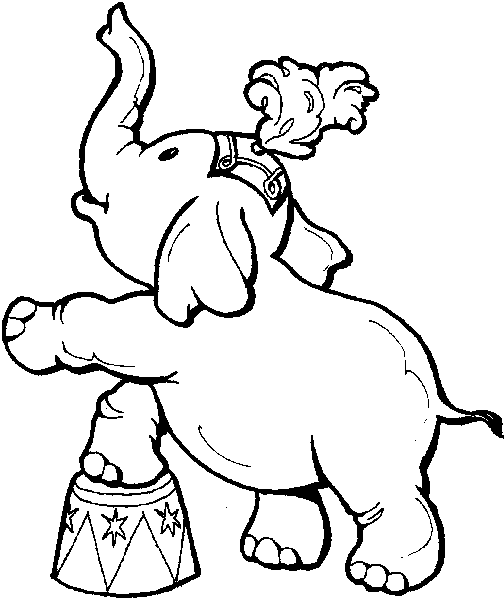 Coloriage 8 Elephants