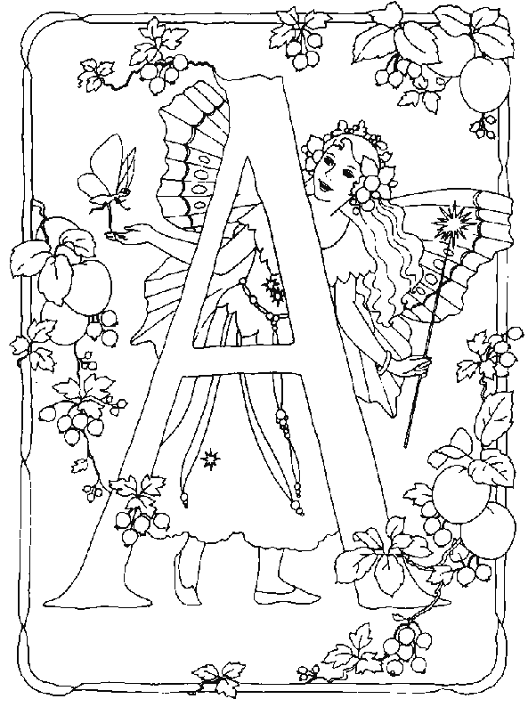 Coloriage 1 Fee alphabet