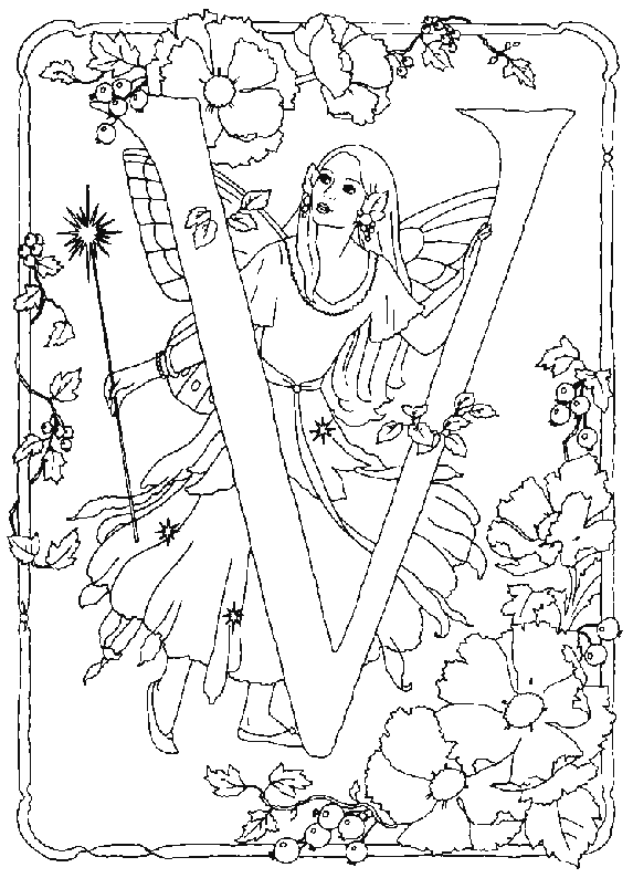 Coloriage 21 Fee alphabet