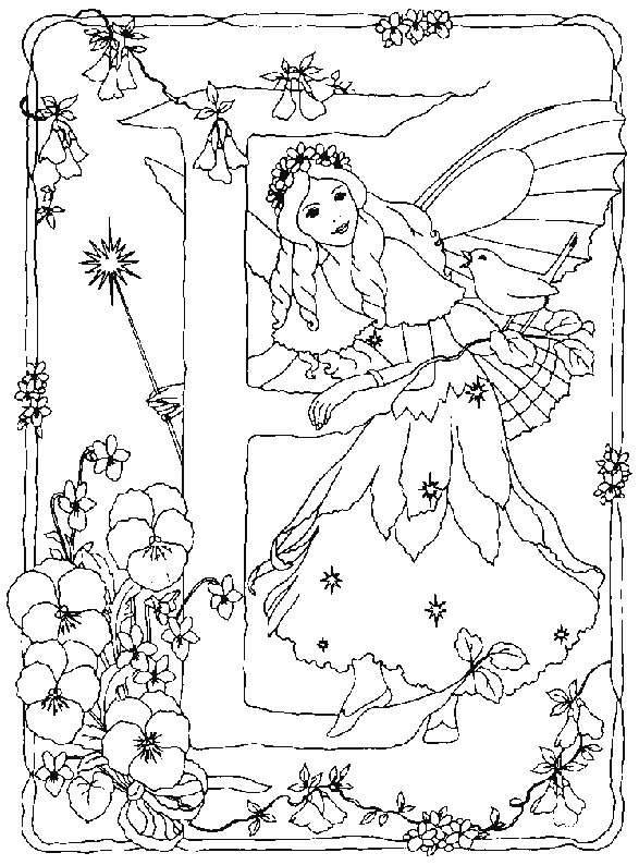 Coloriage 5 Fee alphabet